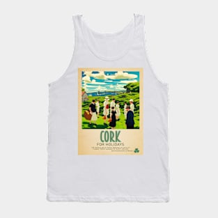 Cork Ireland - Irish Retro Style Tourism Poster Tank Top